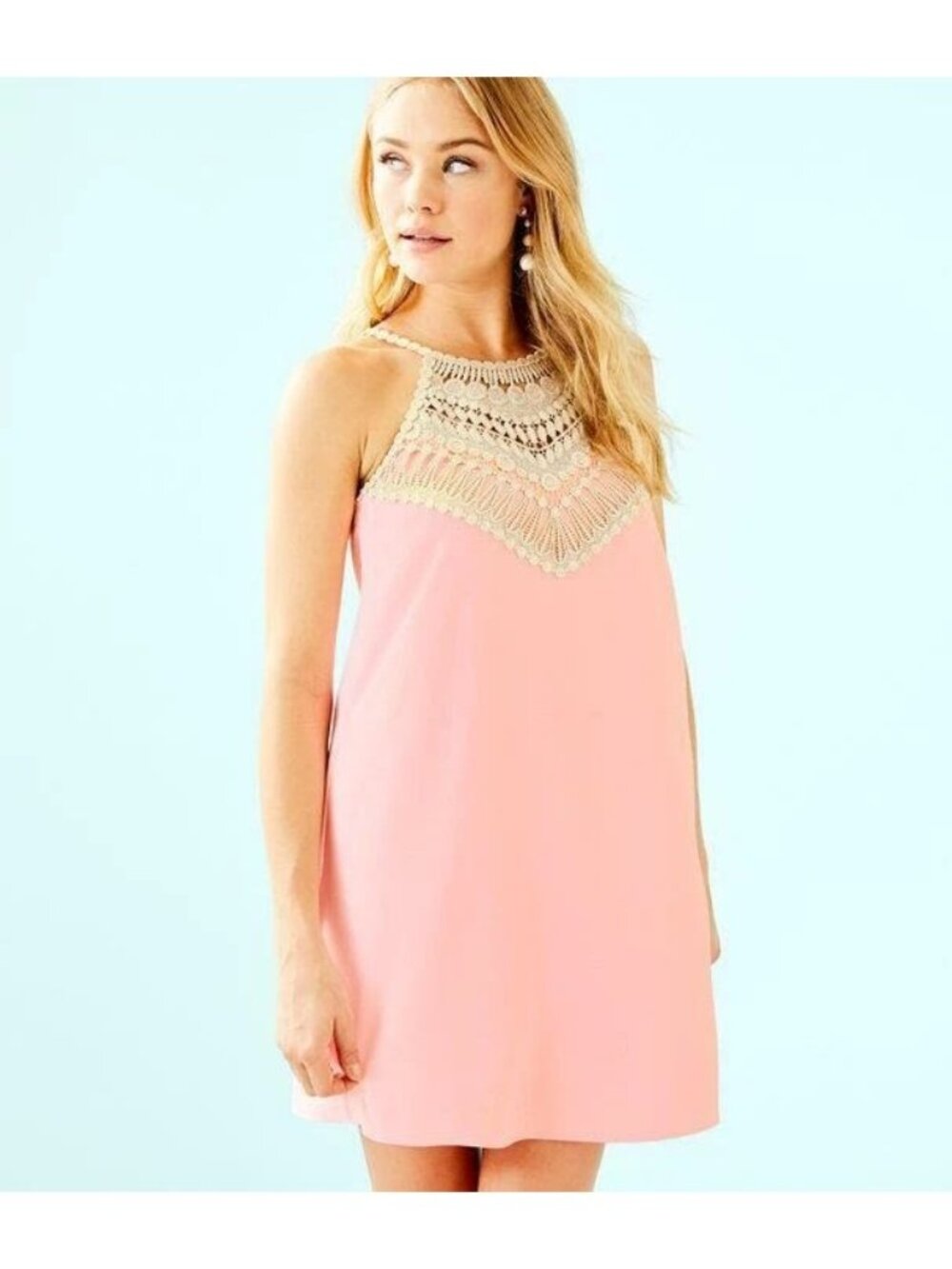 Lilly Pulitzer Resortwear Preppy Coastal Pearl Soft Shift in Coral Reef Tint Sz